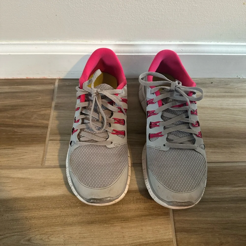Nike Free 5.0+ Women's Athletic Sneakers in Gray and Pink Shoes
